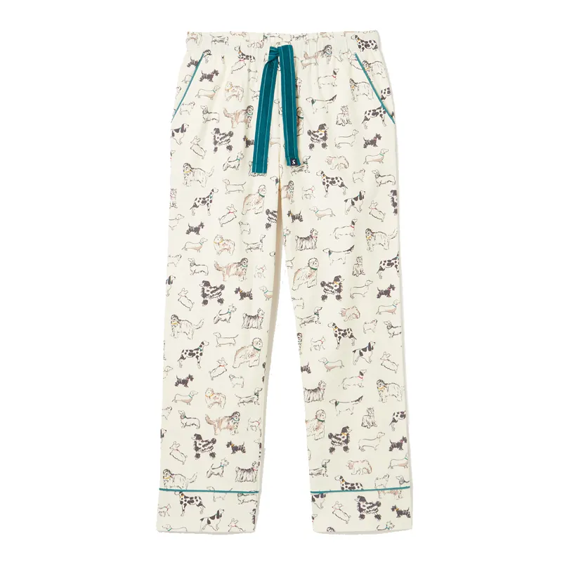 Joules Ladies Stella Pyjama Bottoms - Party Cream Dogs